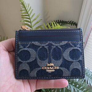 Coach Denim Skinny Card Holder NWOT